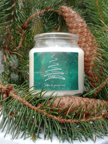 Bougie en pot 130 grs  " Sapin du grand nord "