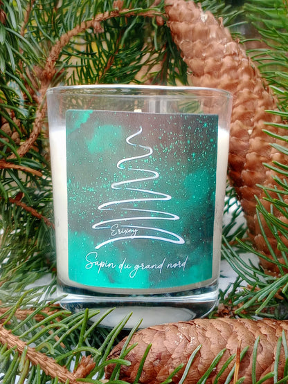 Bougie parfumée 80 grs  " Sapin du grand nord "