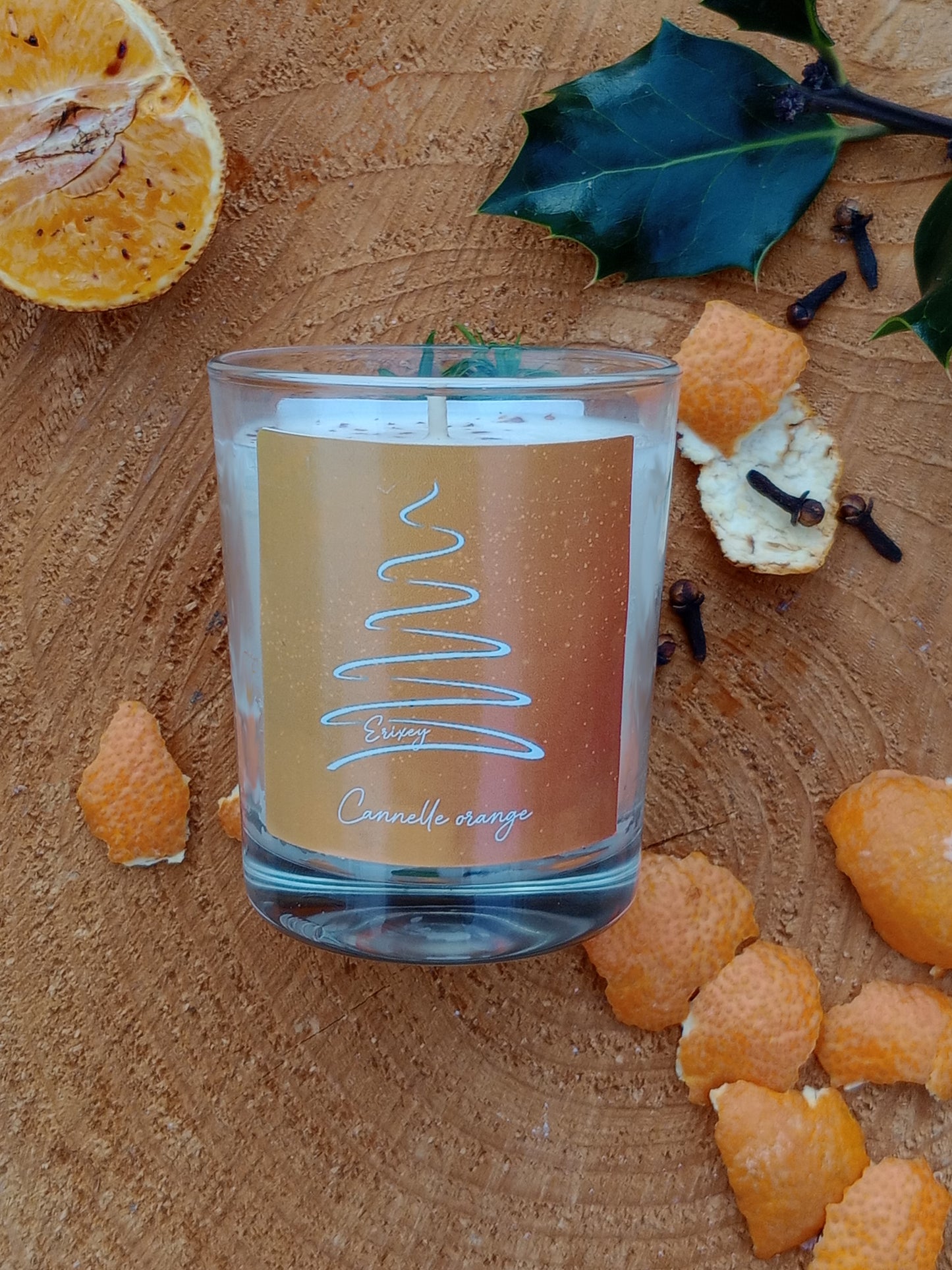 Bougie parfumée 80 grs  " Orange cannelle "