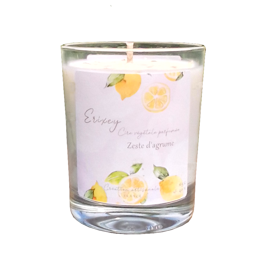 Bougie 80 grs parfum " Zeste d'agrumes "
